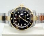High Quality Replica 41mm Rolex Submariner Watch Two Tone Black Ceramic Men